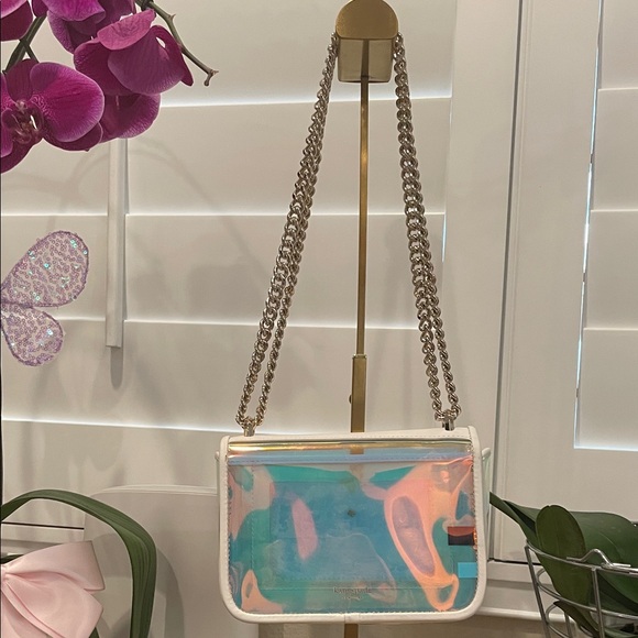 Heart Kate Spade White and Iridescent Crossbody Bag - with Turn-Lock - Picture 4 of 14